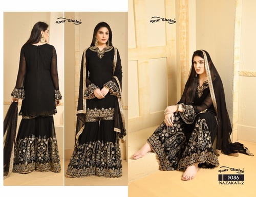 Black New Stylish Plazzo Salwar Suits
