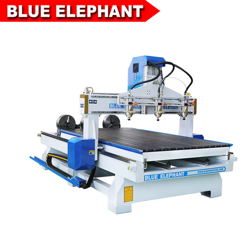 Metal Multi Spindles 1325 Cnc Router With 3 Rotary Devices For Furniture Making