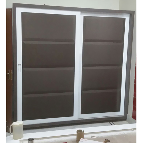 Double Sliding Wooden Doors - Customizable Wood, Matte Finish | Space Saving, Termite Proof, Smooth Sliding
