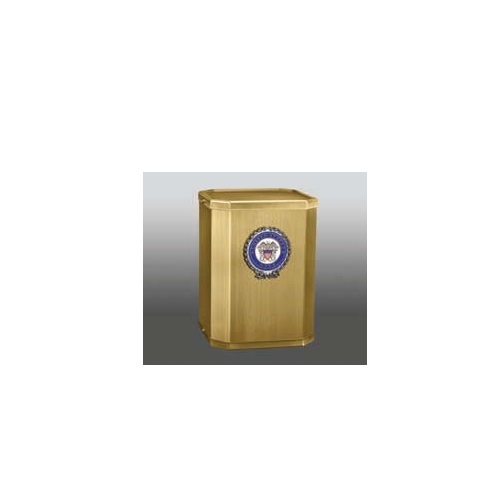 Victory Navy Brass Cube Urn