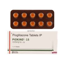 Actos Tablet - 15mg, 30mg, 45mg Pioglitazone Hydrochloride For Type 2 Diabetes Management | Oral Antidiabetic, Ppar Gamma Agonist, Enhances Glycemic Control In Adults