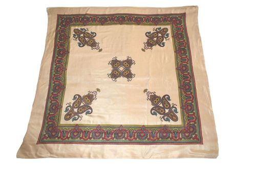 Brown Square Printed Scarf