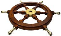 Ship Wheel Ships Steering Wheel Nautical Wheel Wood Wheel Ships Wheel Vintage Nautical Decor Nautical Furniture Nautical Antiques Nautical Art - With Brass Handle (18 Inch)