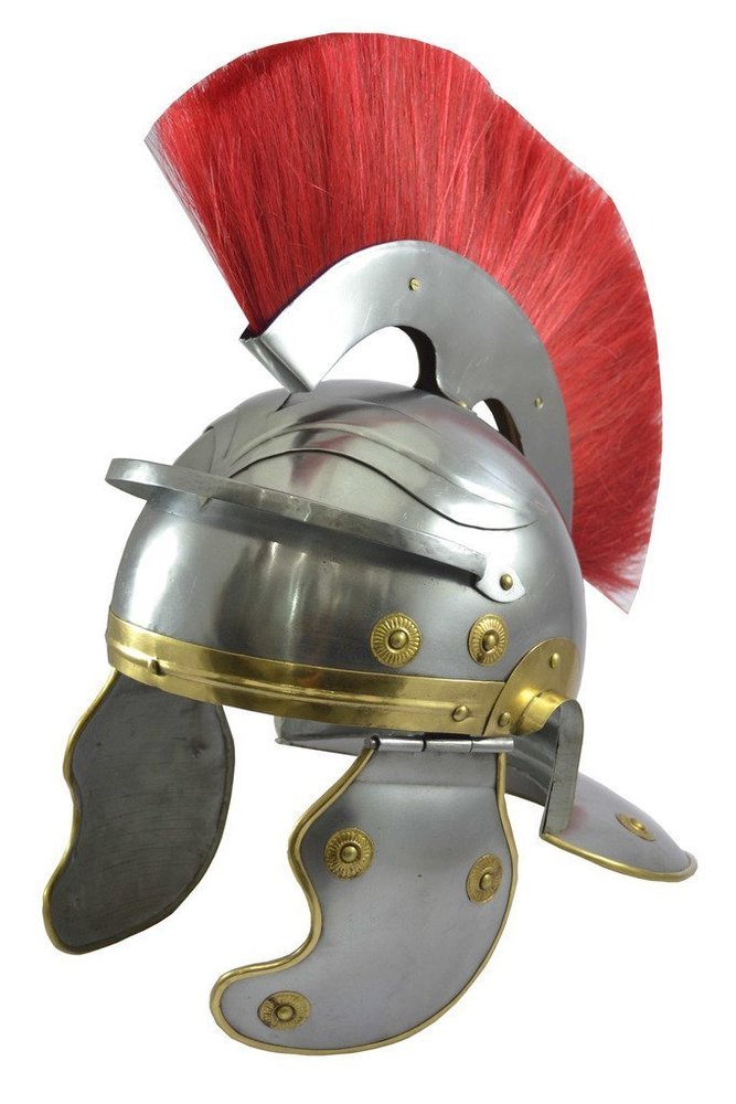 THORINSTRUMENTS (with device) Roman Centurion Helmet Armor Helmet with Red Plume LARP Reproduction ReenactmentRoman Centurion Helmet Medieval Knight Officer Armor Costume Red Plume By THOR INSTRUMENTS CO.