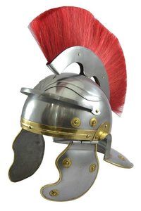 THORINSTRUMENTS (with device) Roman Centurion Helmet Armor Helmet with Red Plume LARP Reproduction ReenactmentRoman Centurion Helmet Medieval Knight Officer Armor Costume Red Plume