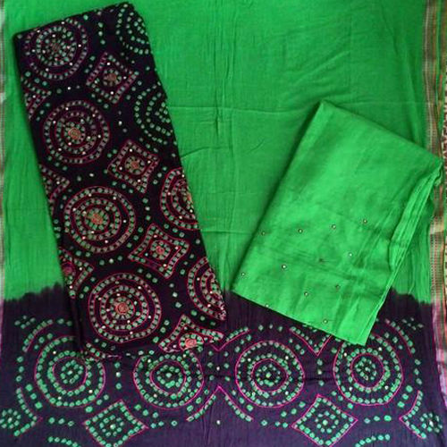 Khatali Work Suit With Printed Salwar & Dupatta Material