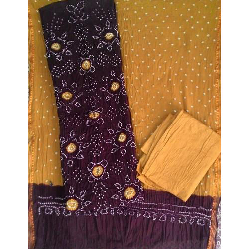 Bandhani Work Suit With Bandhani Dupatta