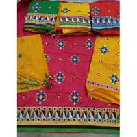 Heavy Embroidery Bandhej Salwar Material And Dupatta