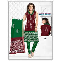 Wax Batik Dress Material - 100% Cotton, 2.5 Mtr Top, 2 Mtr Salwar, 2.25 Mtr Dupatta | Heavy Quality, New Design, Hand Wash, Printed For Summers