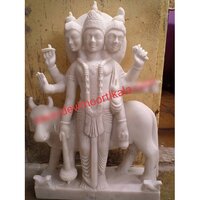 White Marble Dattatrye Statue