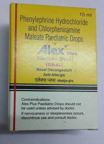 ALEX PLUS Paediatric Drop - 10 mg Phenylephrine Hydrochloride & Chlorpheniramine Maleate, Liquid Anti-Allergic Medicine for All Ages - Store in Cool and Dry Place