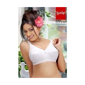 Non-Wired Cotton Bra - Cotton, Size 30-44, Color White | Front Closure Design, Plunging Underwire Contour Cups, Machine Washable