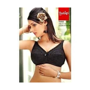Ladies Plain Black Bra - Cotton Material, Sizes 30-44 | Front Closure Design, Non-Padded, Sweat-Absorbing, Soft Texture and Comfort