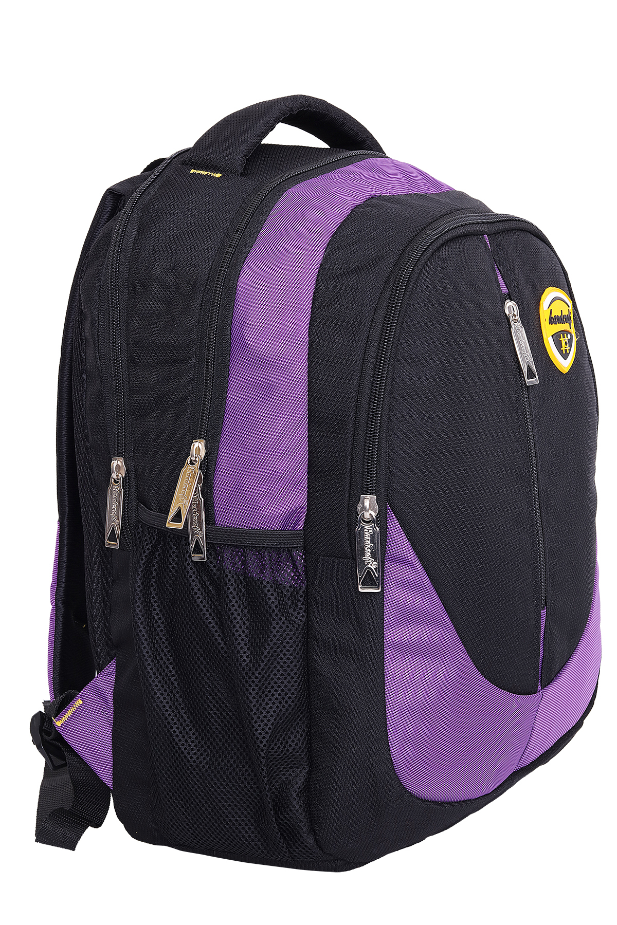 Hard Craft Unisex's Backpack 15inch Laptop Backpack M-Zip Lightweight (Purple-Black)