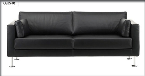 Black Three Seater Office Sofa