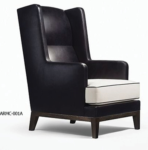 Leather Arm Chair Sofa - Antique Black, Durable Indian Style Design | 1 Year Warranty, Weighs 5-25 Kilograms