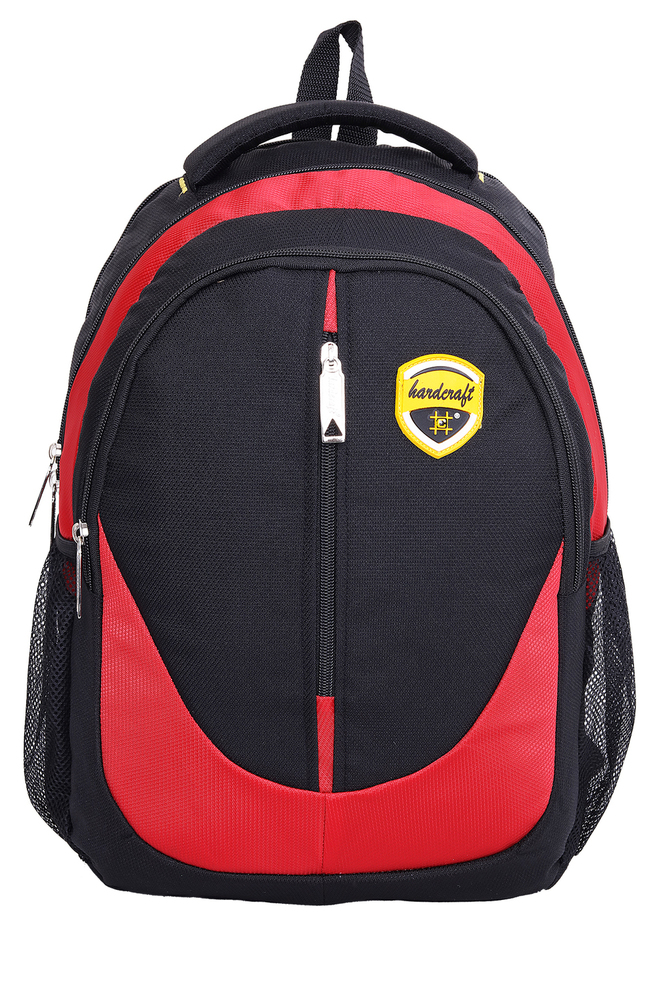 Hard Craft Unisex's Backpack 15inch Laptop Backpack M-Zip Lightweight (Red-Black)