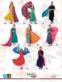 Mix Designer Kurtis With Dupatta