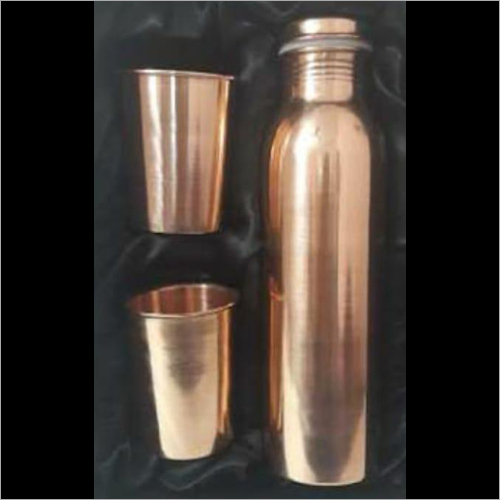 Copper Bottle With Glass Set