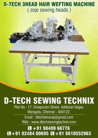 3 हेड हेयर वेफ्ट सिलाई मशीन