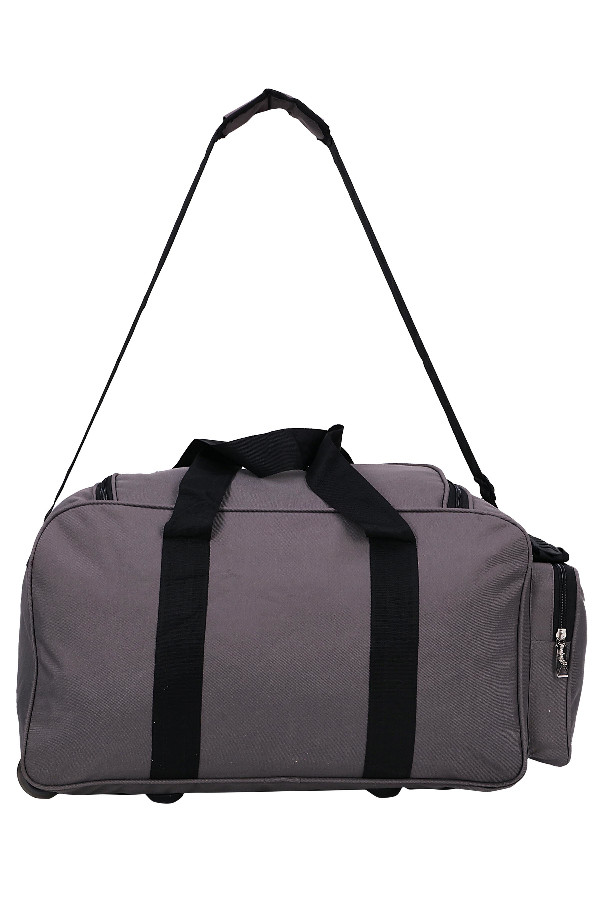 Hard Craft Nylon Grey Lightweight Waterproof Luggage Travel Bag with Roller Wheels