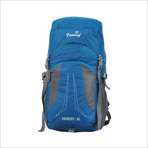 Blue Grey Integrated Rain Cover Trekking Bag
