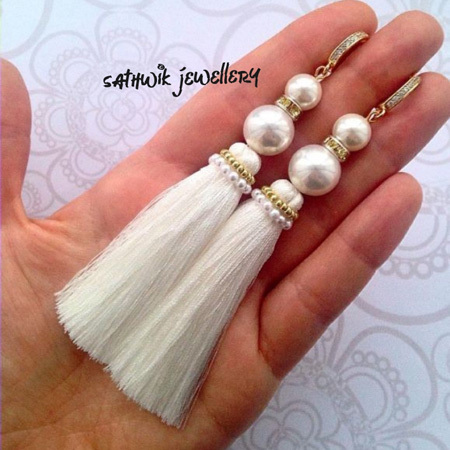 Ladies Silk Tassel Earring