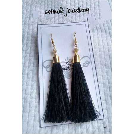 Long Silk Tassel Earring Long Silk Tassel Earring