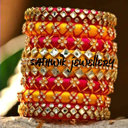 Ladies Silk Thread Bangles Ladies Silk Thread Bangles