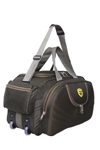 Hard Craft Duffle Luggage Travel Bag with Multiple Pockets & Roller Wheels
