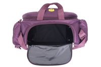 Hard Craft Unisex Duffle Luggage Nylon Travel Bag with Multiple Pockets & Roller Wheels - Wine