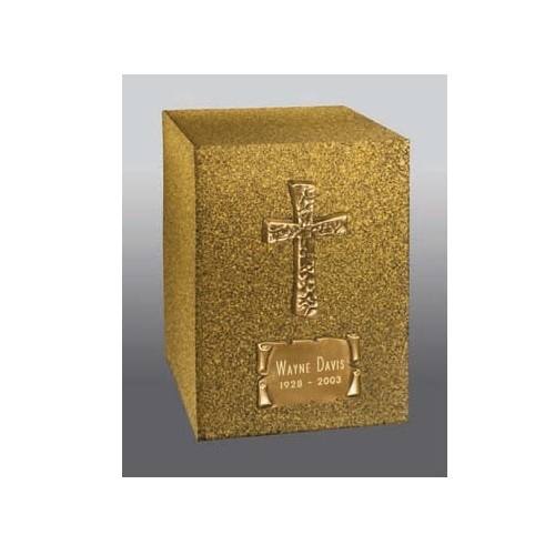 Contemporary Cross Bronze Urn