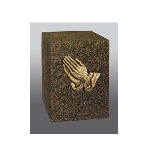 Praying Hands Bronze Cube Cremation Urn