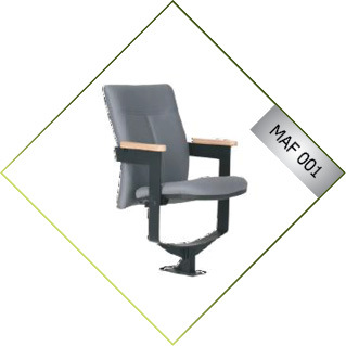 Auditorium Chair - Leather, Lightweight 2-10 Kilograms | Antique Grey & Black, Durable Design, 1 Year Warranty