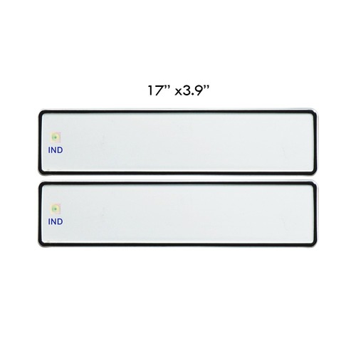 IND Car Medium Number Plates - Chromatised Aluminium, Retro Reflective Sheet, Lightweight, Anti-Corrosive Back Side Coating, 1 Year Warranty