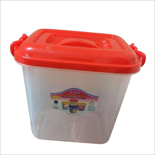 Orange Square Plastic Container