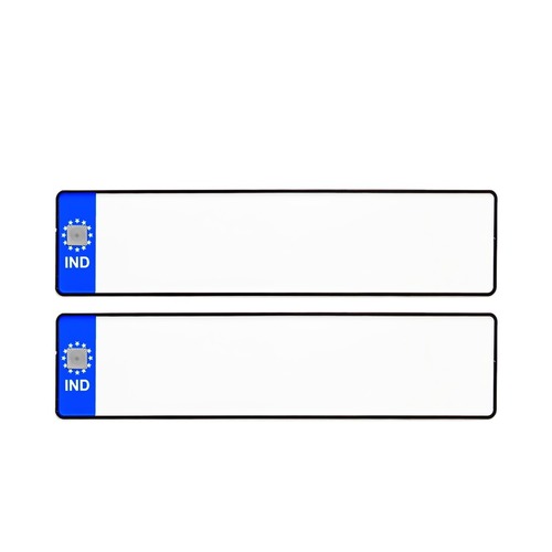 BLUE IND CAR MINI NUMBER PLATES - Lightweight Aluminium, Retro Reflective Sheet | Anti-Corrosive Back Coating, 1 Year Warranty, Superior Punching Quality