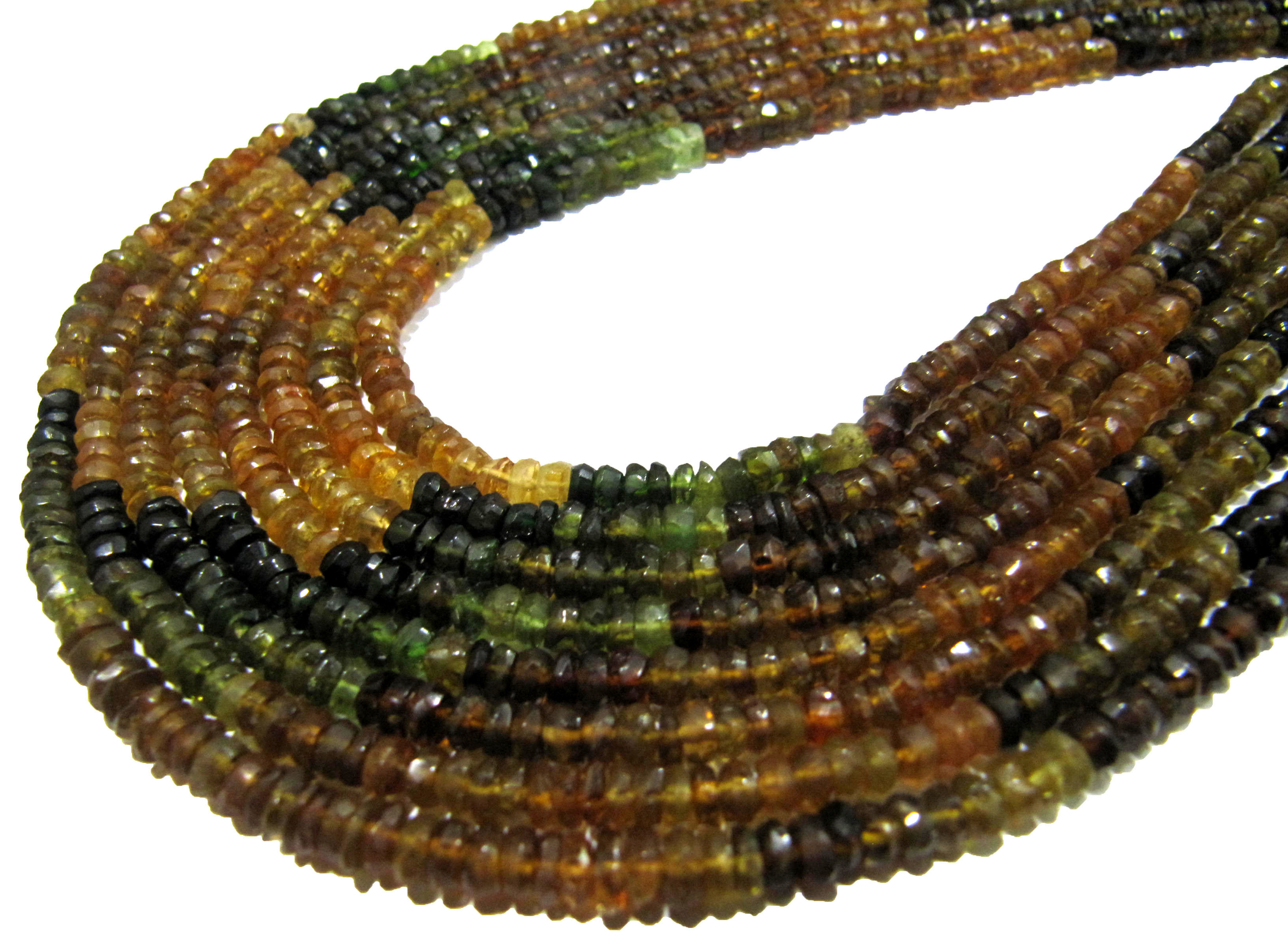 Natural AAA Quality Petrol Tourmaline Rondelle Faceted Shaded Beads Size 4mm