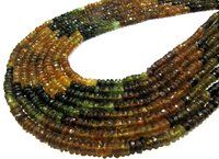 Natural AAA Quality Petrol Tourmaline Rondelle Faceted Shaded Beads Size 4mm