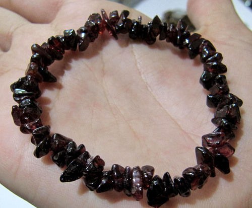 Natural Garnet Chip Bracelet Gravel Uncut Nugget 6mm To 9mm Beads