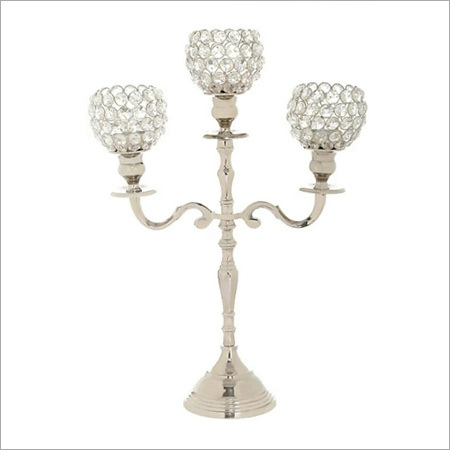 Crystal Beaded Candle Holder Stand