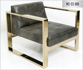 Black & Golden Mild Steel Sofa Set