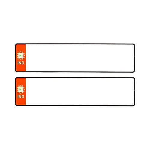 Orange Ind Car Medium Blank Number Plates - Aluminium, 1 Year Warranty | Lightweight Reflective Sheet, High Security Hologram Inclusion