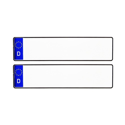 Blue D Car Mini Number Plates - Aluminium Material, Retro Reflective Sheet, Lightweight Design | 1-year Warranty, Superior Punching Quality, Anti-corrosive Back Coating