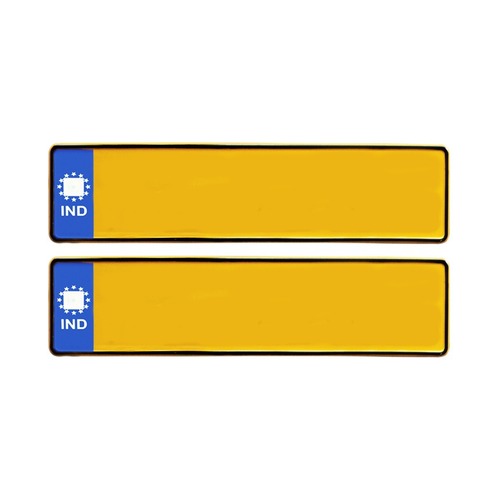 BLUE IND CAR MINI TAXI NUMBER PLATES - Chromatised Aluminium, Light Weight, Retro Reflective Sheet | Superior Punching Quality, Anti-Corrosive Back Side Coating, 1-Year Warranty