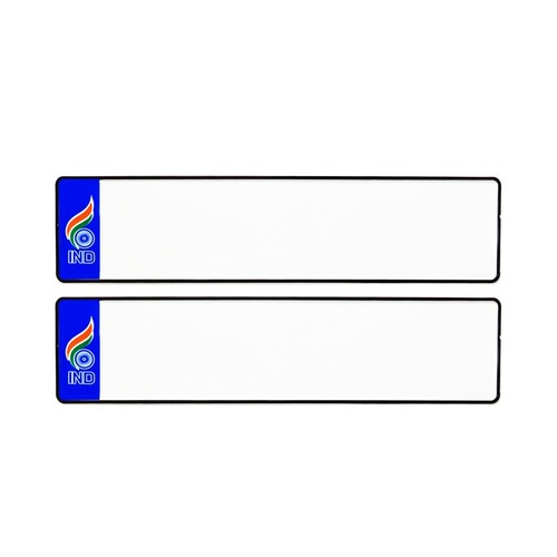 BLUE FLAG CAR LONG BLANK NUMBER PLATES - Aluminium 1 Year Warranty | Chromatised Retro Reflective Anti-Corrosive Back Side Coating Lightweight