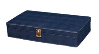 Hard Craft Watch Box Case PU Leather Blue Dotted Design for 12 Watch Slots