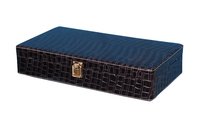 Hard Craft Watch Box Case PU Leather Black Croco for 12 Watch Slots