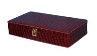 Hard Craft Watch Box Case PU Leather Maroon Croco for 12 Watch Slots