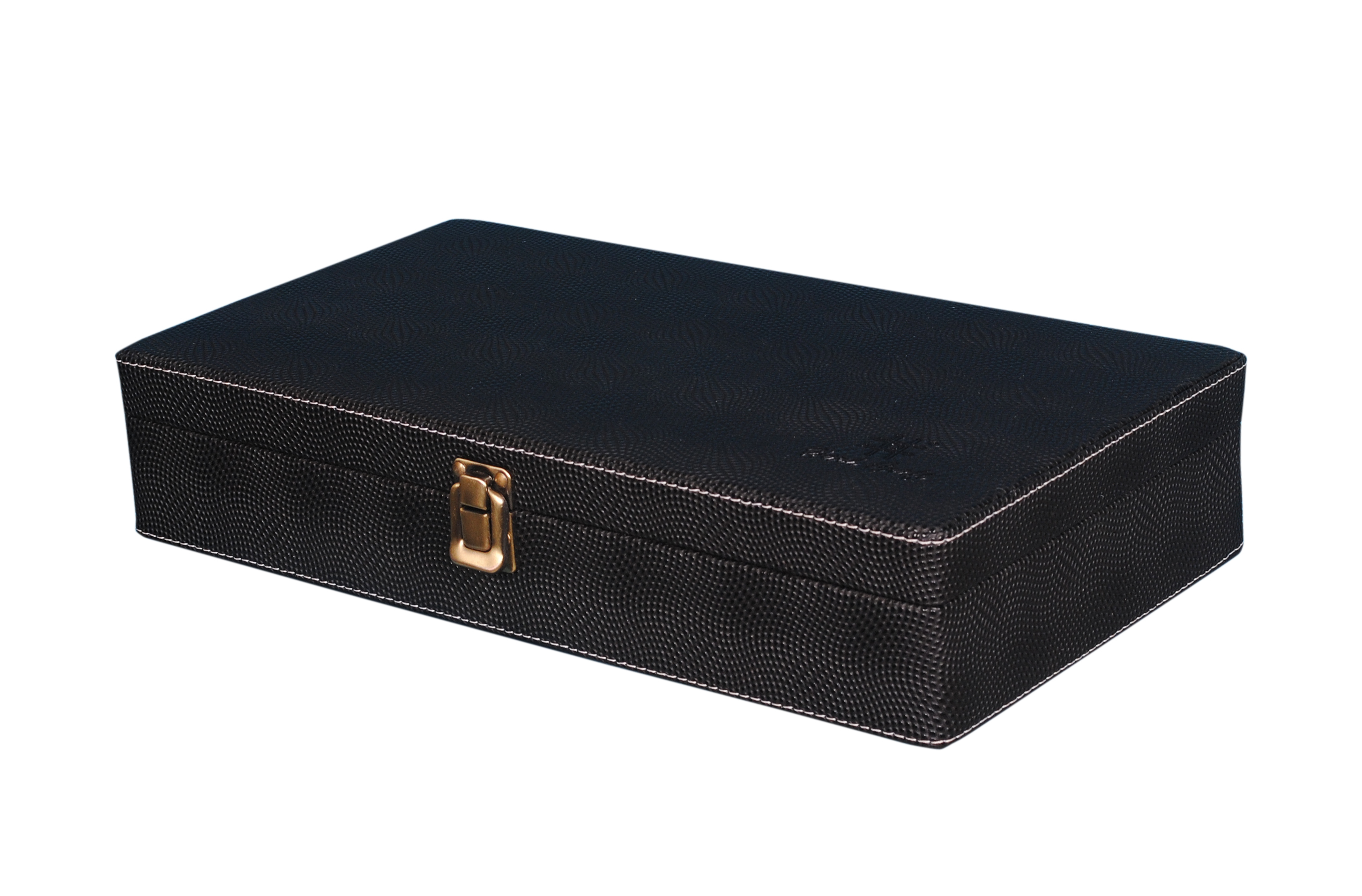 Hard Craft Watch Box Case PU Leather Black Dotted Design for 12 Watch Slots